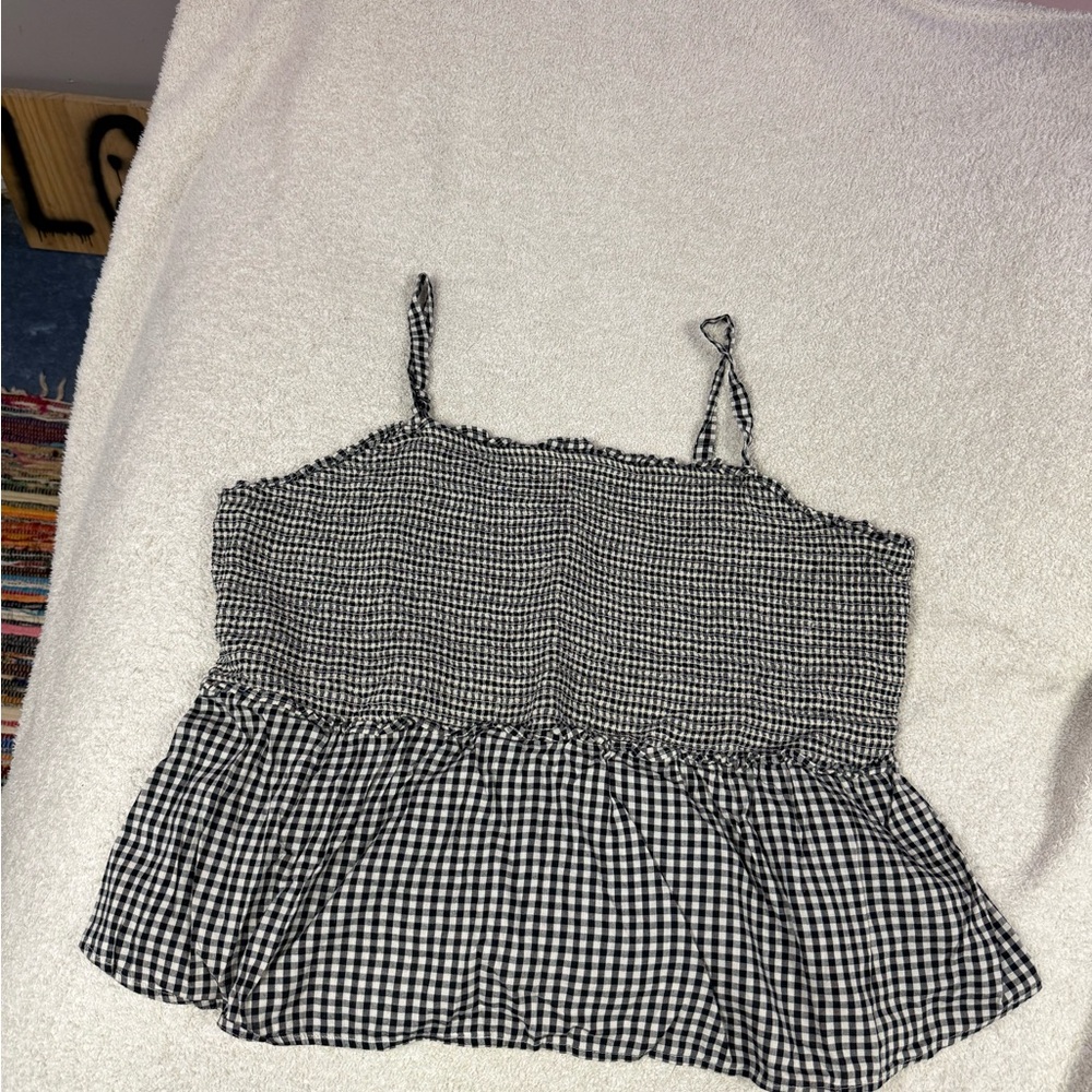 Gingham Black and White Women's Top